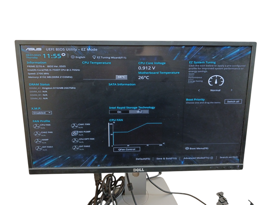 Asus Prime Z270-A Motherboard & Intel i5-7500T @2.70Ghz CPU Combo READ