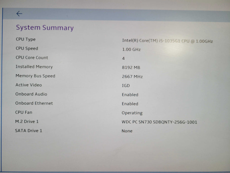 Lenovo ThinkCentre M60E USFF i5 -1035G1 @ 2.90GHz 8GB DDR4 256GB NVme !