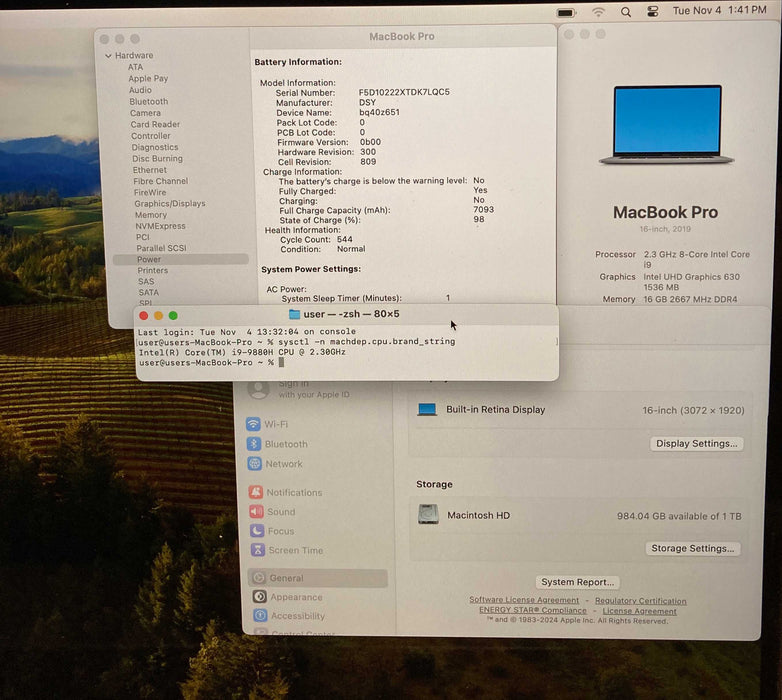 Apple MacBook Pro 16" 2019 i9 -9880H Radeon PRO 5500 16GB RAM 1TB SSD READ!