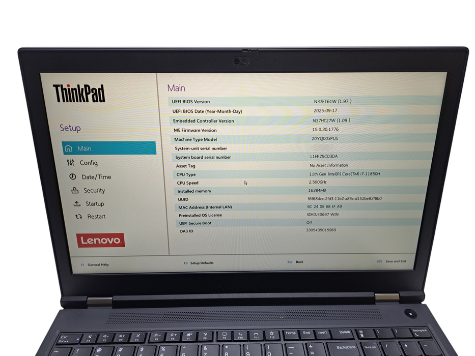 Lenovo ThinkPad P15 Gen2 | Intel Core i7-11850H, 16GB DDR4, 256GB, RTX A4000 ) Lap200