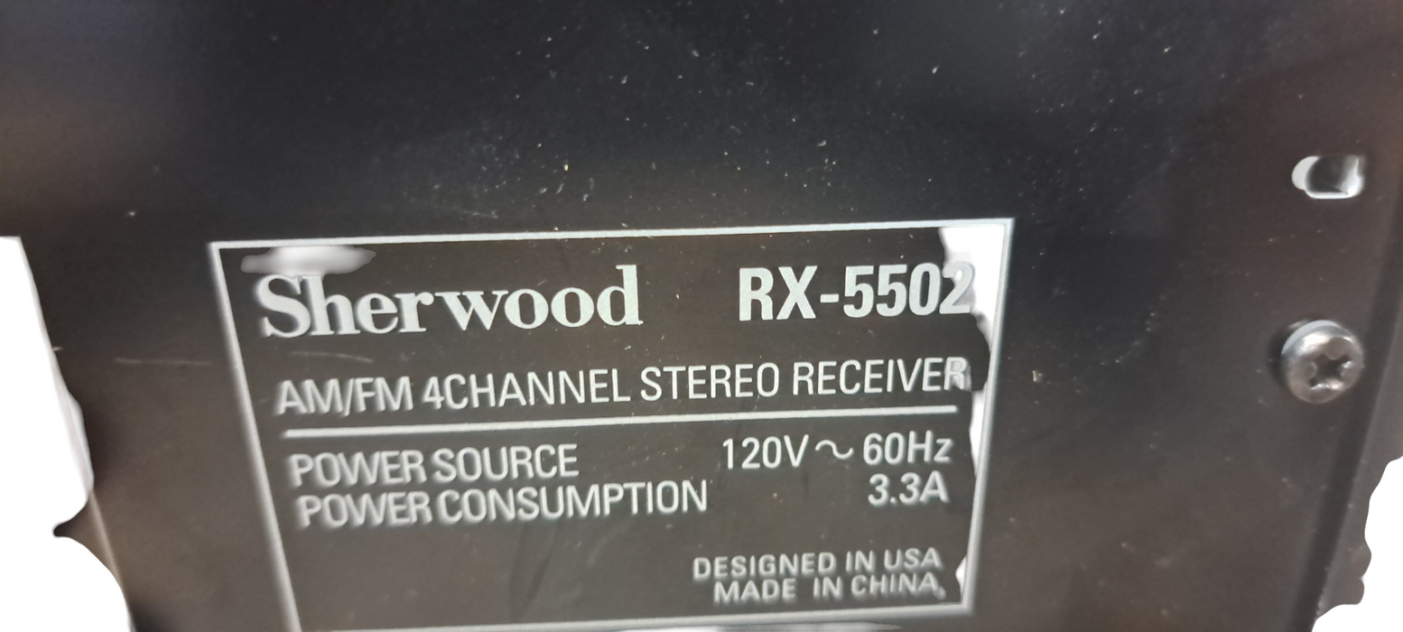 Sherwood RX-5502 Stereo AM/FM 4-Channel Receiver Amplifier | No Remote Q