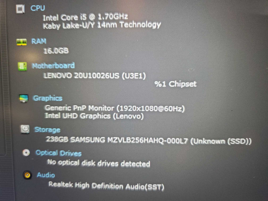 Lenovo ThinkPad L14 Gen 1 Intel Quad i5-10210U @ 1.60GHz 16GB RAM 512GB SSD  Lap200