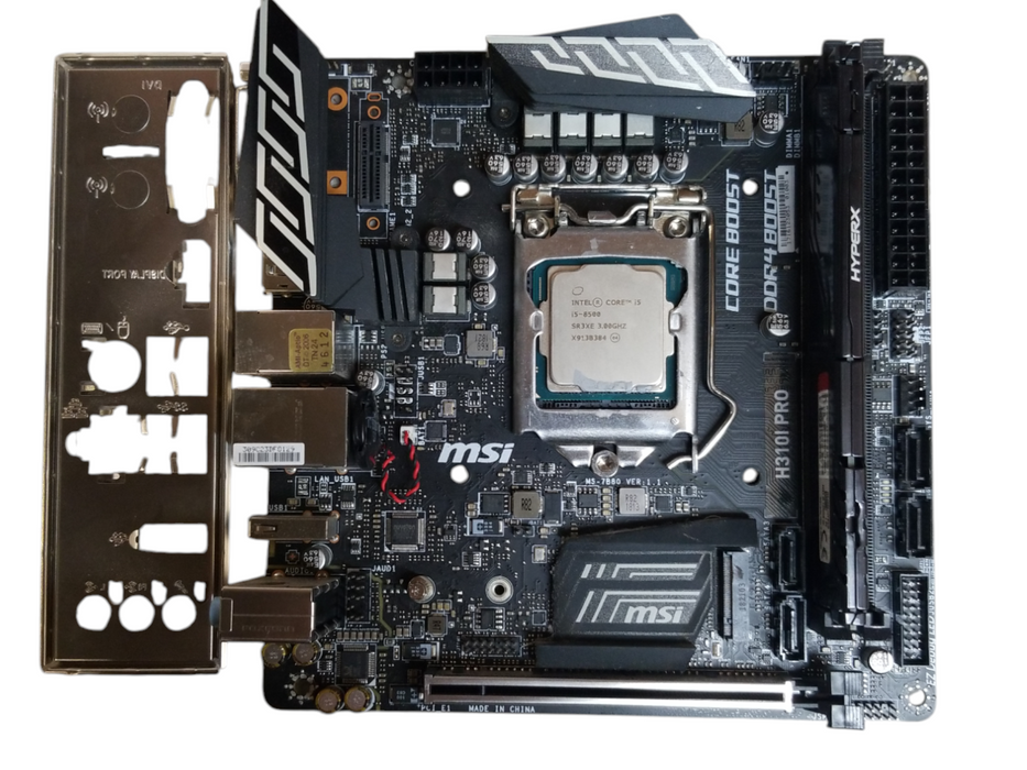 MSi H310i Pro MotherBoard w/ Core i5-8500 CPU 8GB RAM - No HDD
