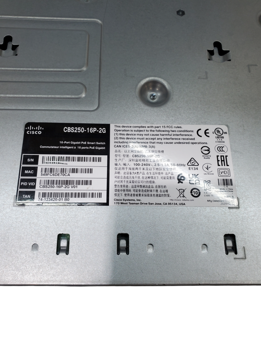 Cisco Business 250 Series 16-Port PoE+ & 2xSFP Switch - CBS250-16P-2G