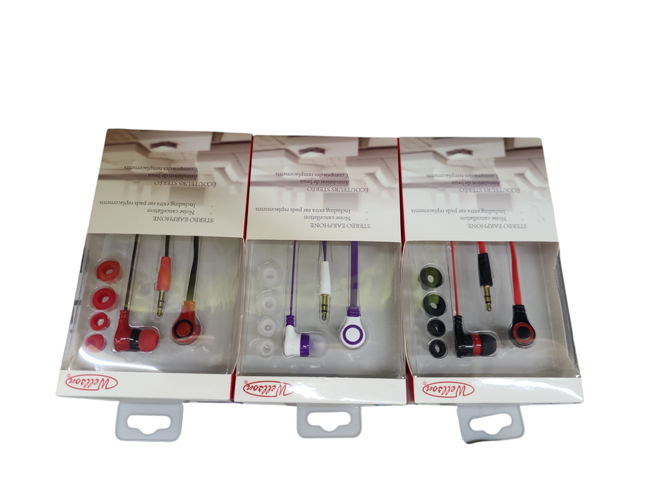 Lot 13x Assorted Wired Earphones with different colours