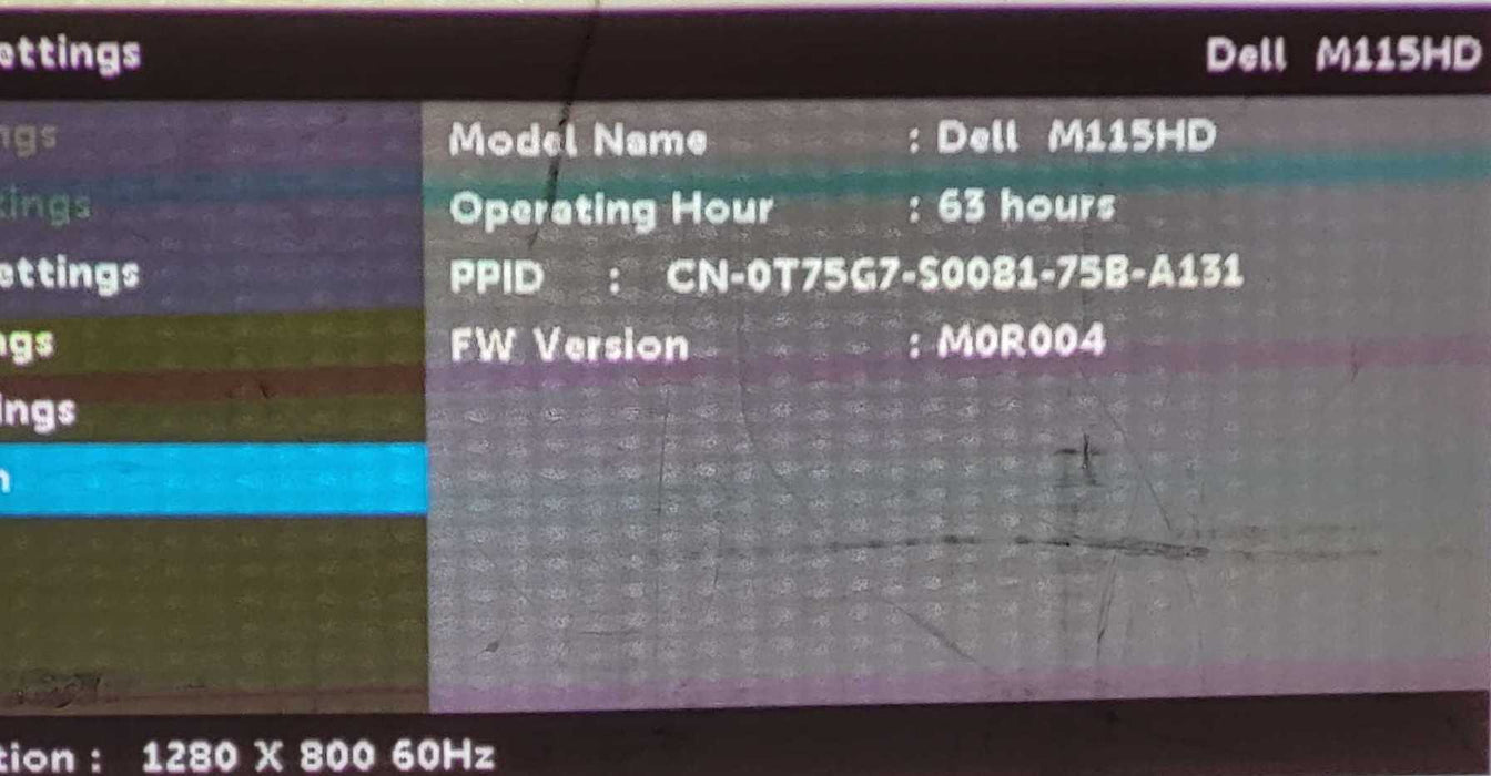 Dell M115HD Portable DLP Projector Lamp hour: 63h _