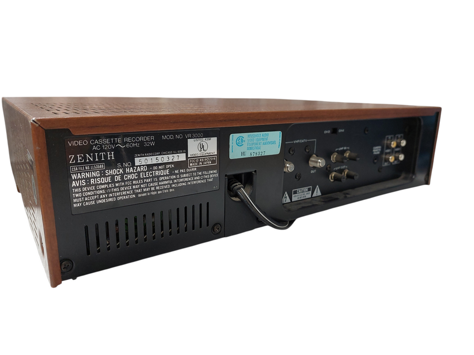 Zenith Vintage VCR Model: VR3000 =