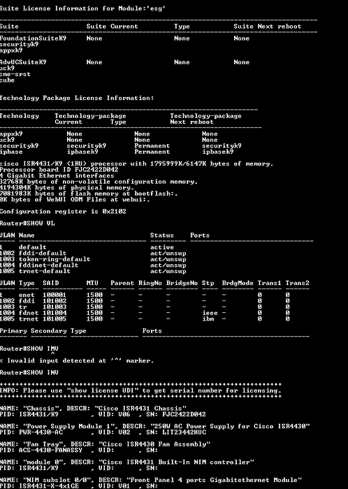 Cisco ISR4431/K9 4400 Series Integrated Services Router Q$