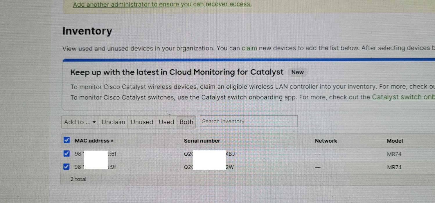 Lot of 2x Cisco Meraki MR74-HW 802.11ac Cloud Managed Wireless AP, Unclaimed _