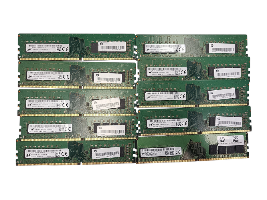 Lot of 10x Micron 16GB PC4-3200AA-U Desktop RAM  $