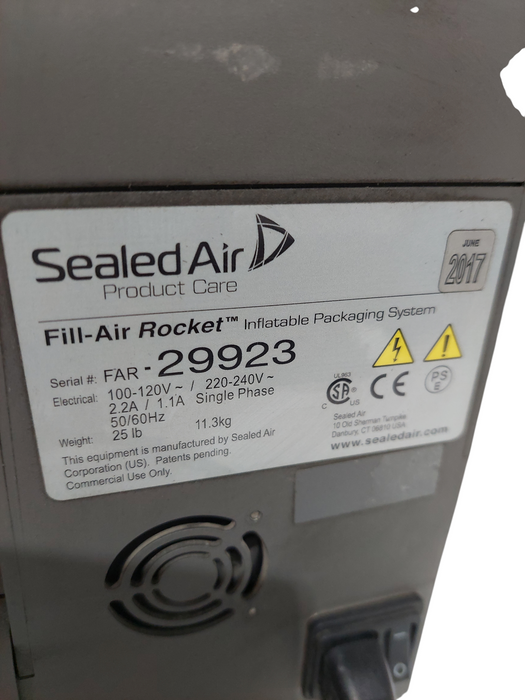 Sealed Air Product Care Fill-Air Rocket Inflatable Packaging System =