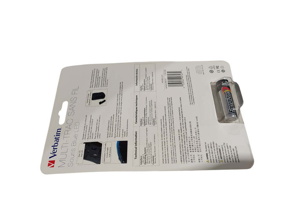 Verbatim Multi-Trac Wireless Blue LED Mouse Blue Spotted ( New )  =