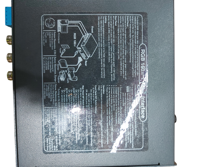 Extron RGB 160xi Video and Audio Interface Powers on tested