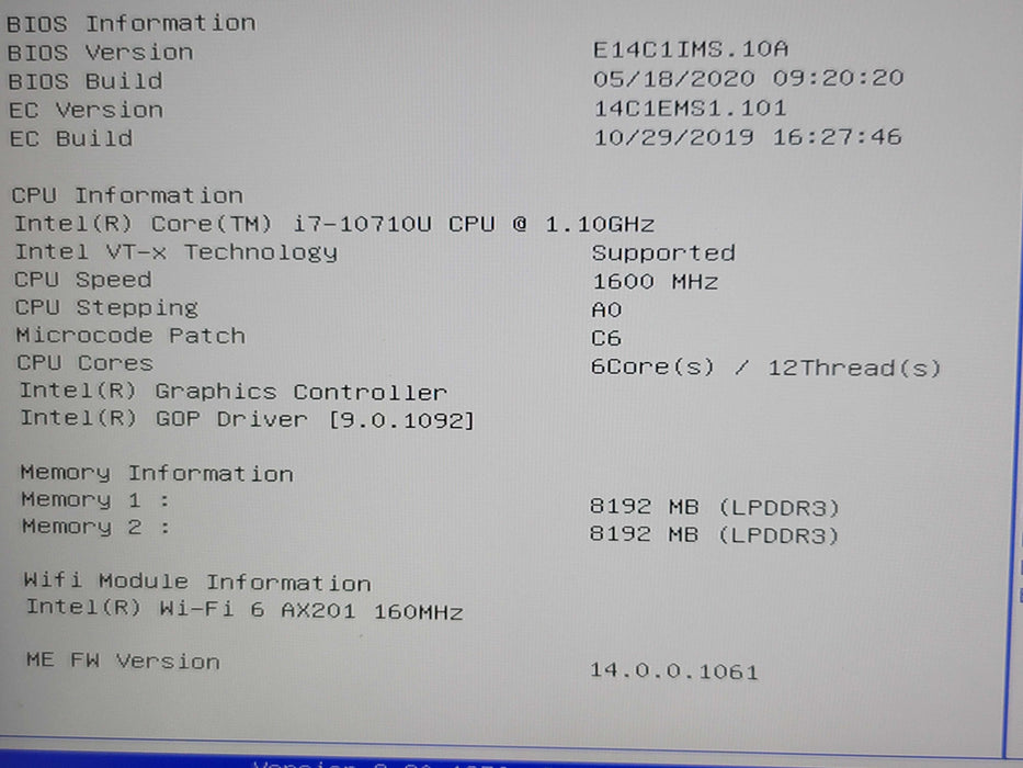 MSI Prestige 14 i7-10710U 16GB RAM GTX 1650 256GB SSD READ β Lap200