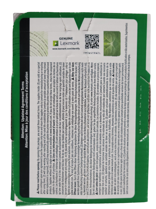 Lexmark 70C1HKO Black High Yield Toner Genuine
