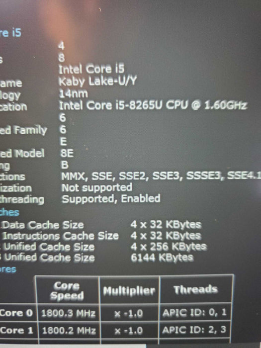 Dell Inspiron 5584 Core i5 8265U 12GB 256GB NVMe FHD Laptop P85F  Lap200