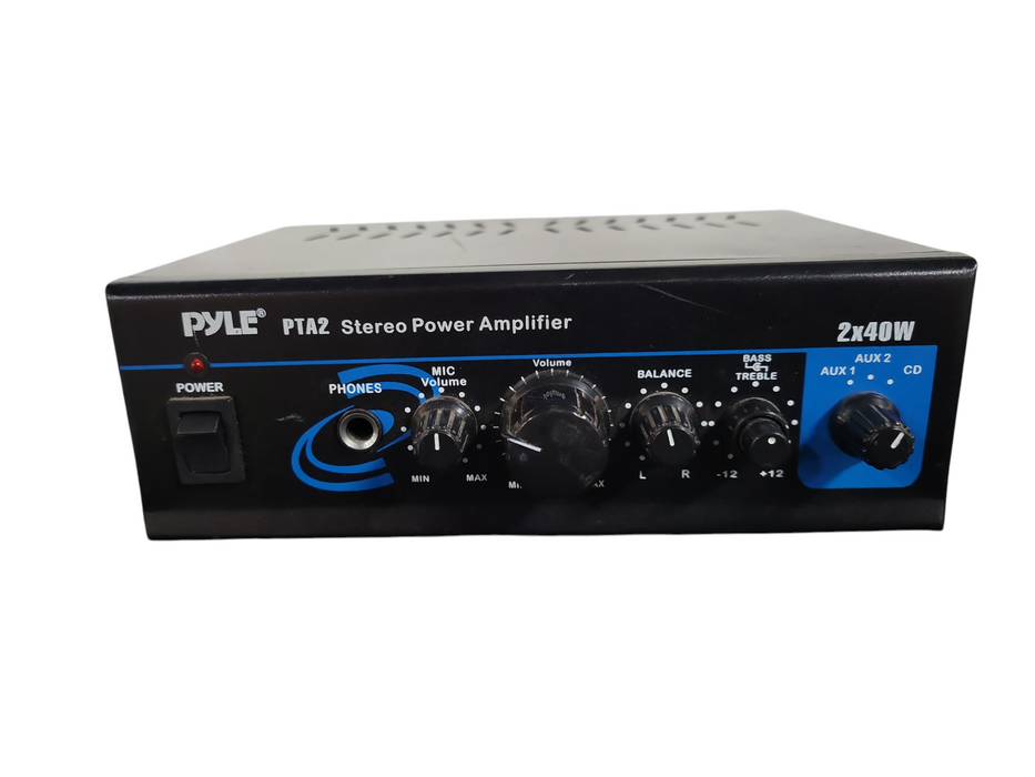 Pyle Pro PTA2 Power Amplifier 2-Channel 2x40W READ !