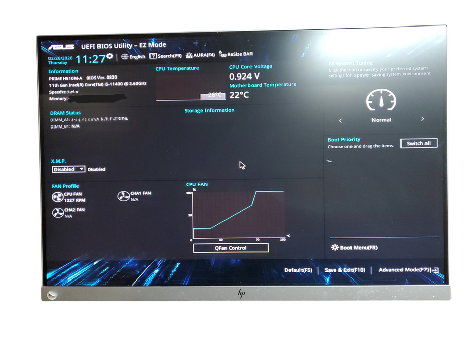 Intel Core i5-11400@2.60GHz ASUS Prime H5 10M-A