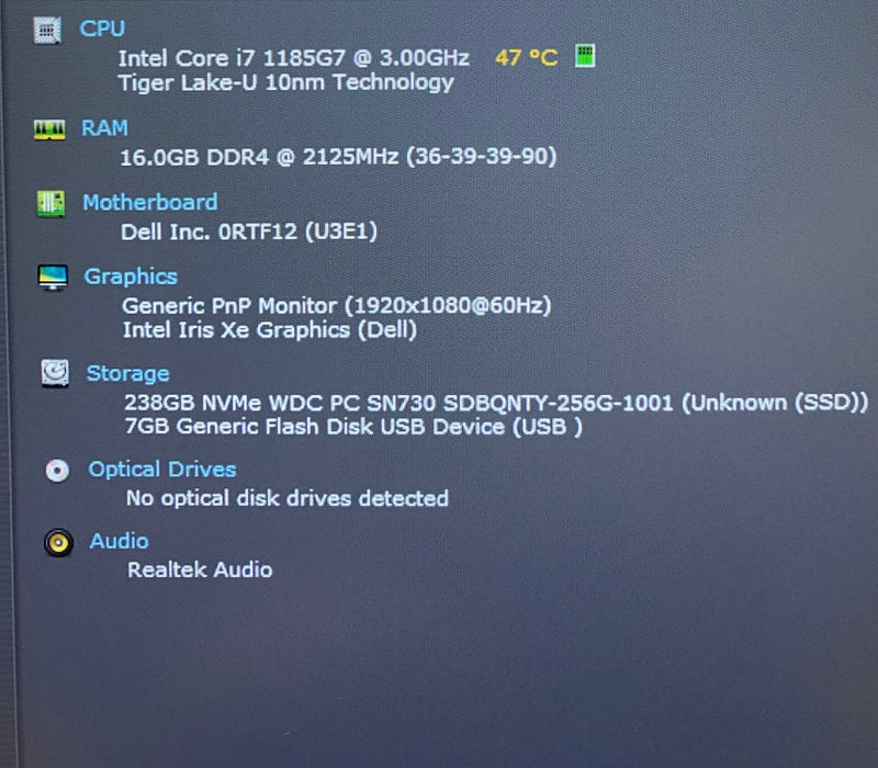 Dell Latitude 7420 Core i7-1185G7@3.0GHz 16GB RAM 256GB SSD  Lap200
