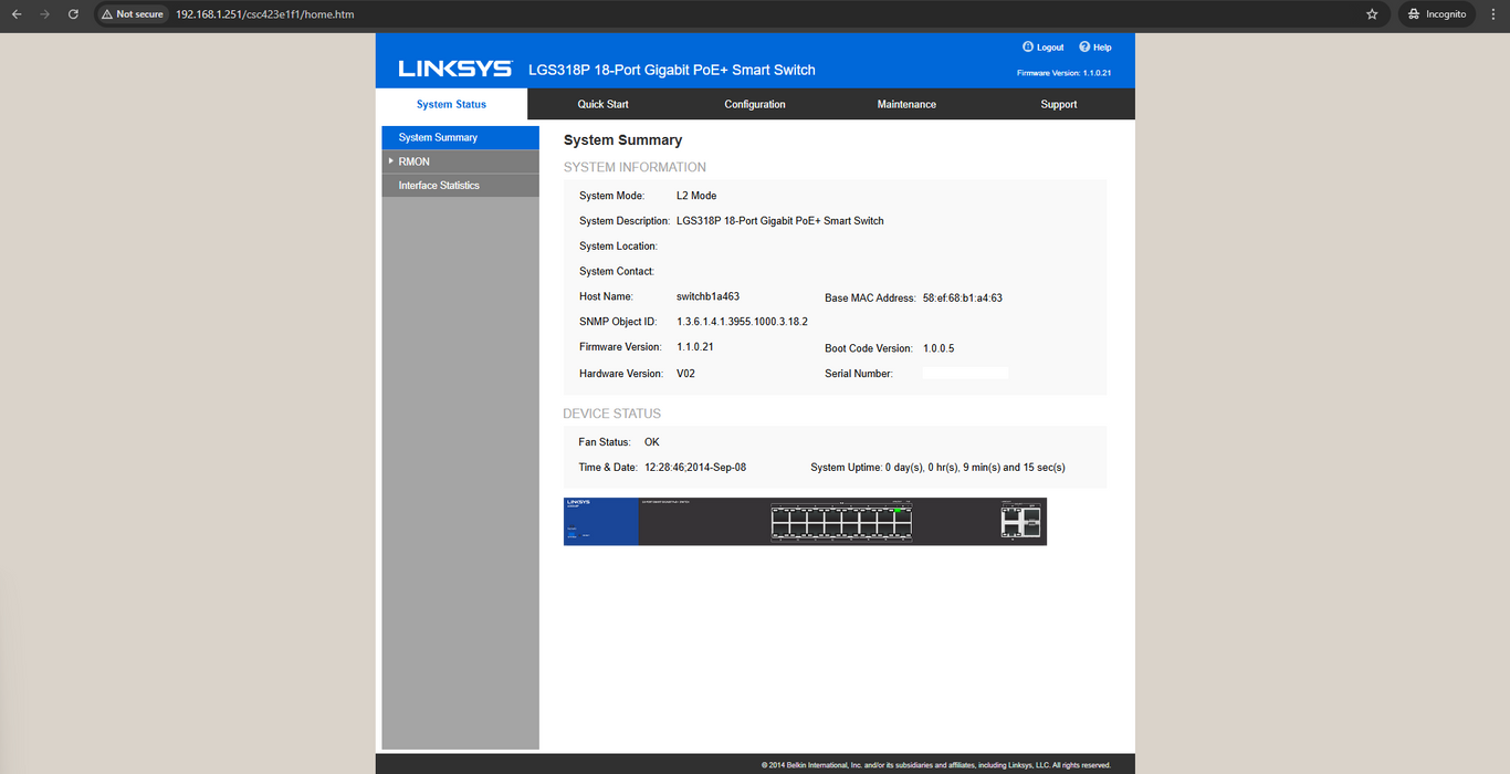 Linksys LGS318p 18-Port Business Smart Gigabit PoE+ Managed Network Switch