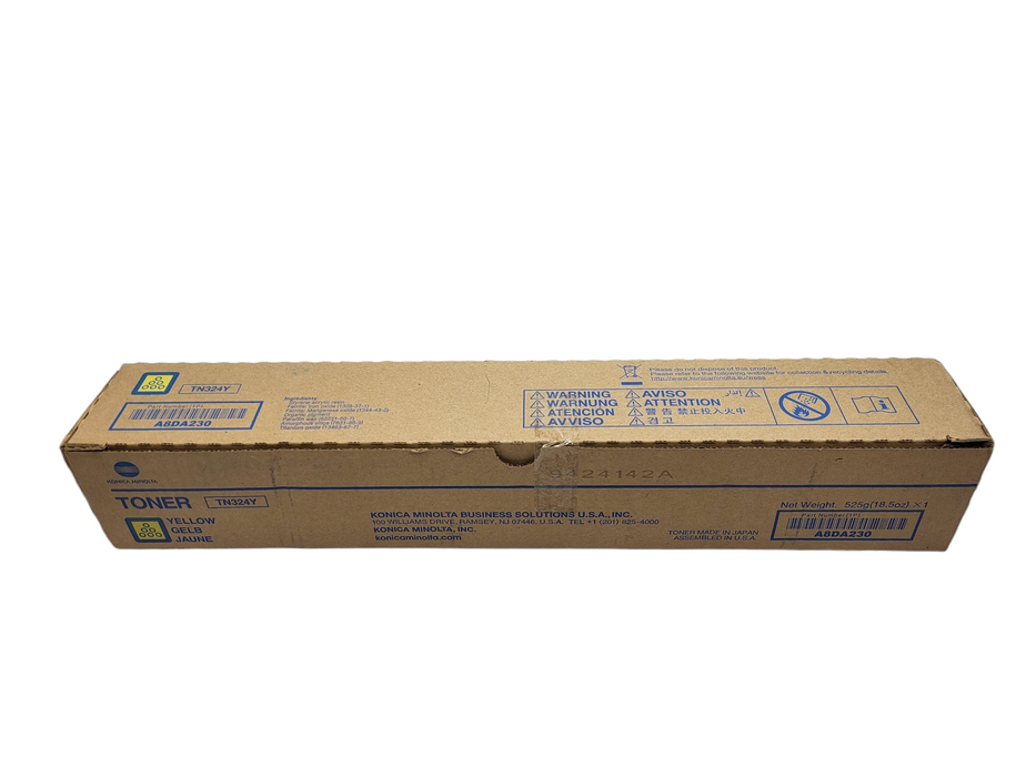 Konica Minolta A8DA230 TN324Y Yellow Toner Genuine New OEM Sealed Box Q$