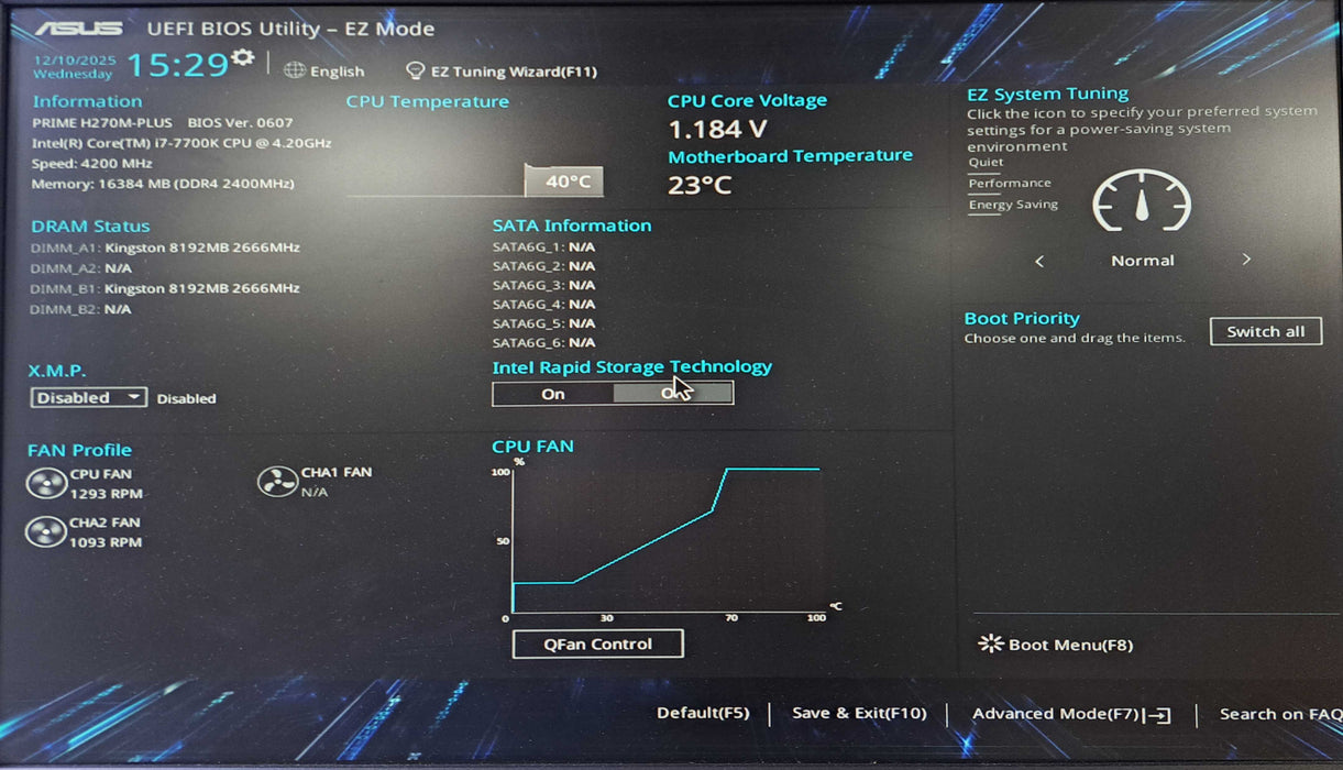 Asus PRIME H270M-PLUS w/ Intel Core i7-7700K, 16GB DDR4, RX 550 4GB, No HDD )