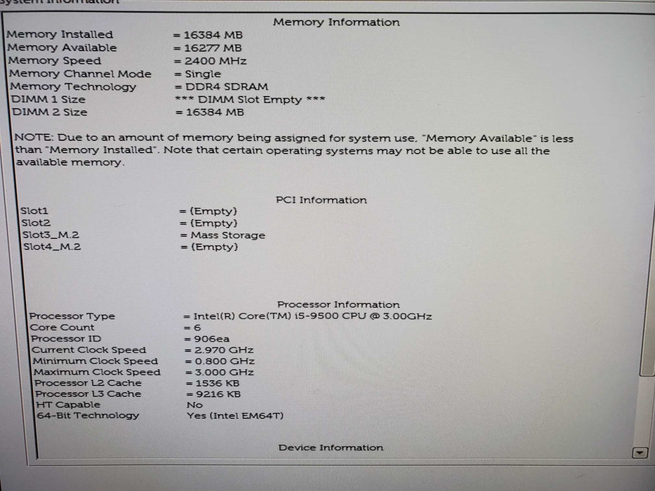 Dell Optiplex 3070 Intel i5-9500@3.0GHz 16GB RAM 256GB NVME, 1TB HDD, DVDRW