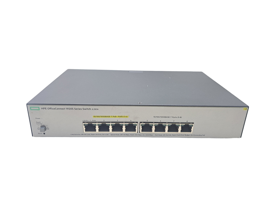 HPE OfficeConnect 1920S JL383A | 8-Port Gigabit 4-Port PoE+ Network Switch !