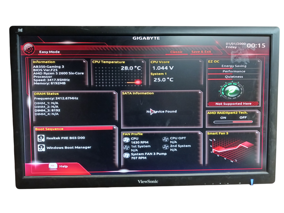 Corsair Custom PC AMD Ryzen 2600 AB350-Gaming 3 8GB DDR4 No HDD