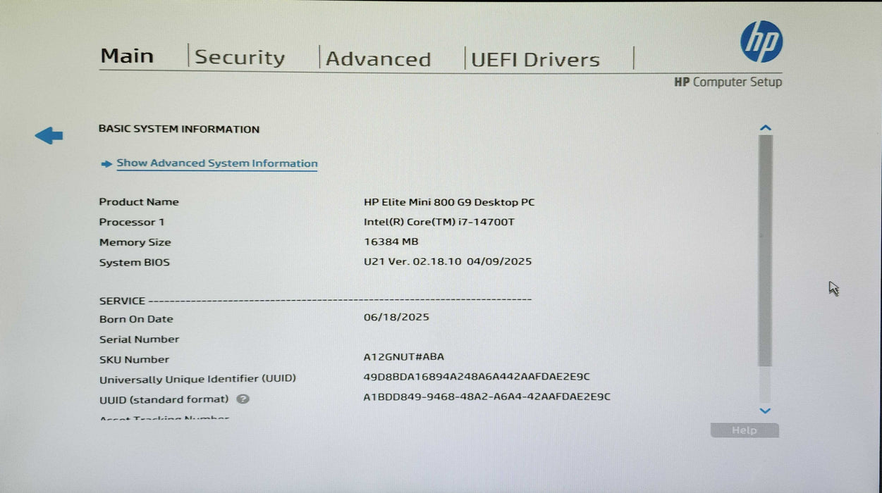 HP Elite Mini 800 G9, i7-14700T, 16GB DDR5, 512GB NVMe, 90W Power Adapter