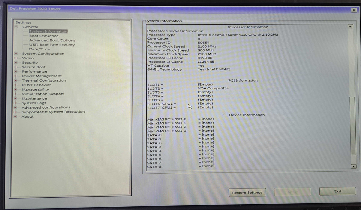 Dell Precision 7920 Tower | Xeon Silver 4110, 32GB DDR4, AMD W7100 8GB )