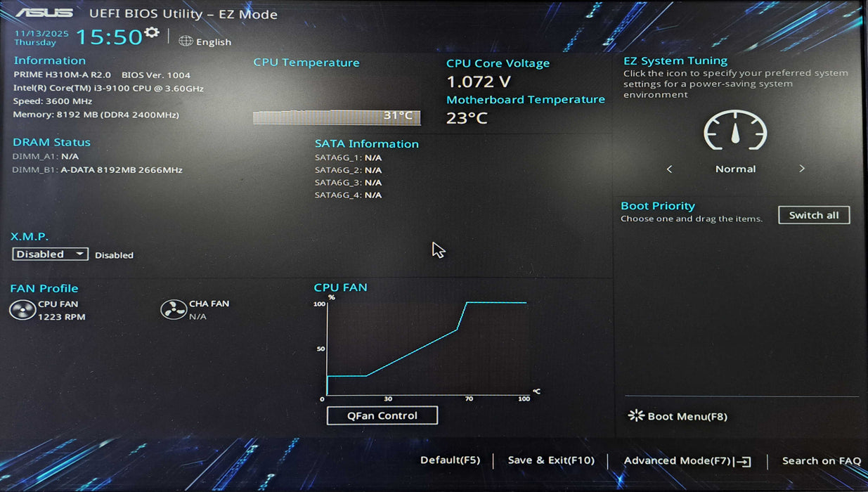 Custom PC | Asus PRIME H310M-A, Intel Core i3-9100, 8GB DDR4, No HDD )
