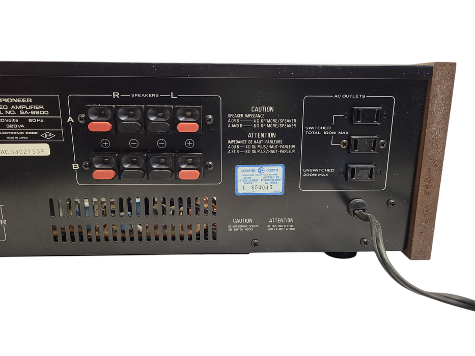 Vintage Pioneer SA-6800 Stereo Integrated Amplifier  $