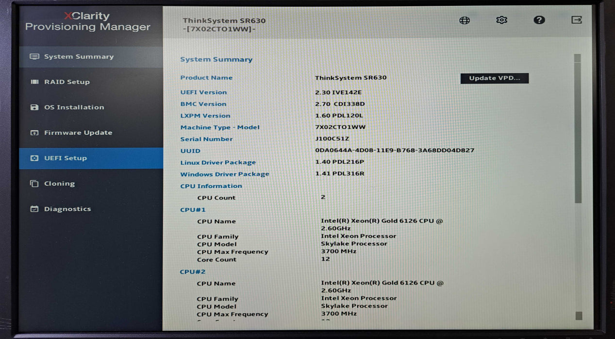 Lenovo SR630 1U 8x 2.5" | 2x Xeon Gold 6126, 128GB DDR4, 930-8i RAID, 10G NIC )