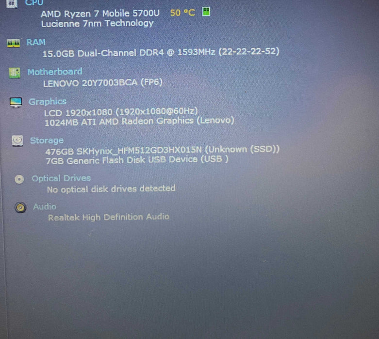 Lenovo ThinkPad E14 Gen 3 AMD Ryzen 7 5700 16GB RAM512GB SSD READ!  Lap200