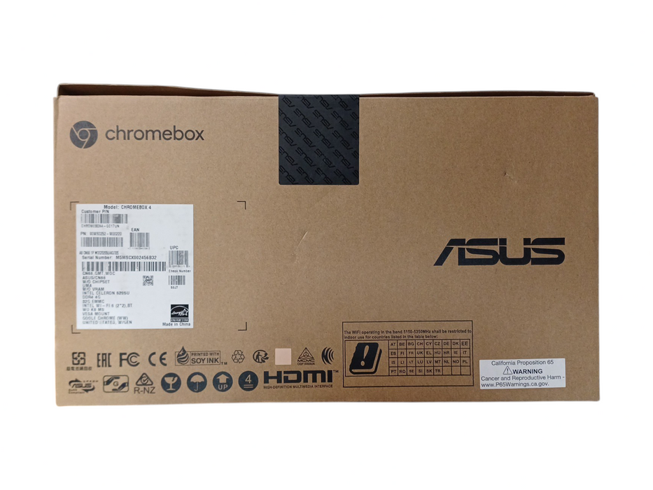 *NEW* Asus Chromebox 4 Mini PC, Celeron 5205U 1.9GHz, 4GB DDR4, 32 GB eMMC