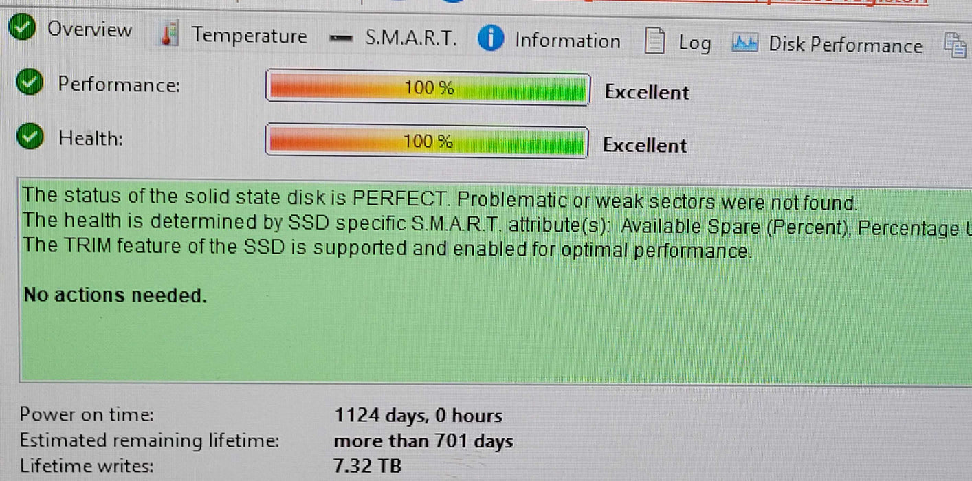 Samsung MZ-PLJ1T60 PM1735 1.6TB PCIe Gen4x8 NVMe SSD 100% Health %