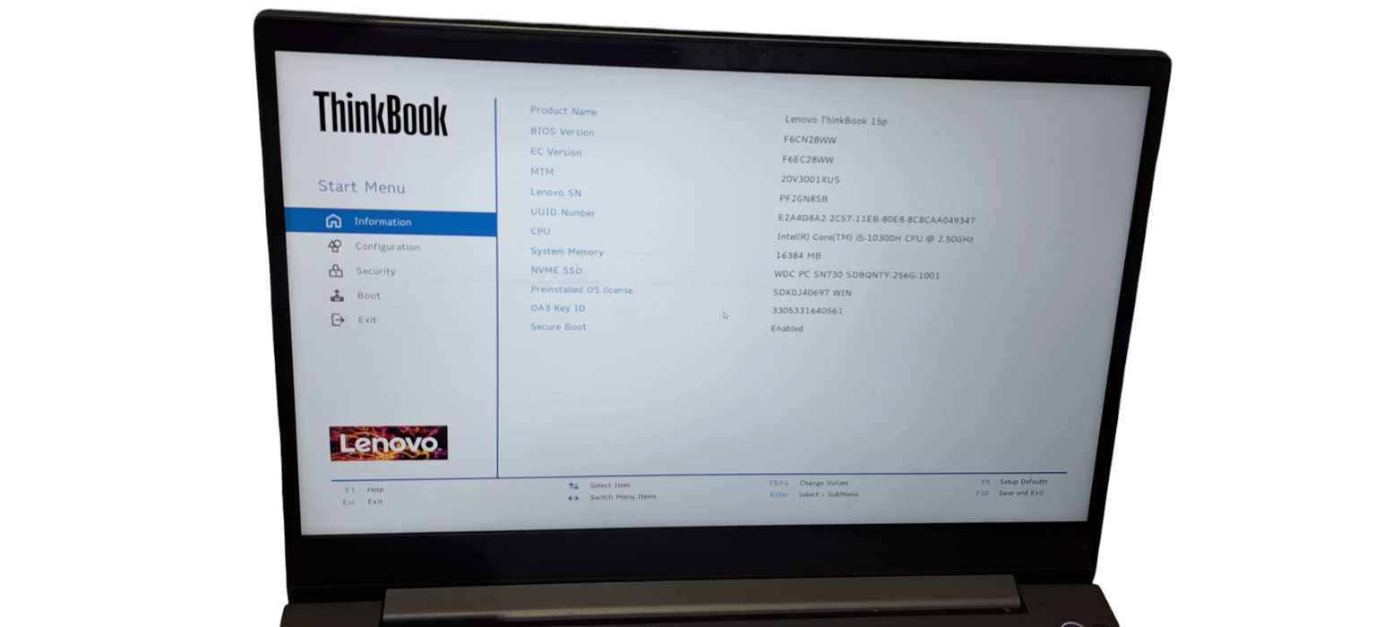Lenovo ThinkBook 15p i5-10300H|16GB DDR4 RAM|GTX 1650 4GB|256GB NVMe  Lap200
