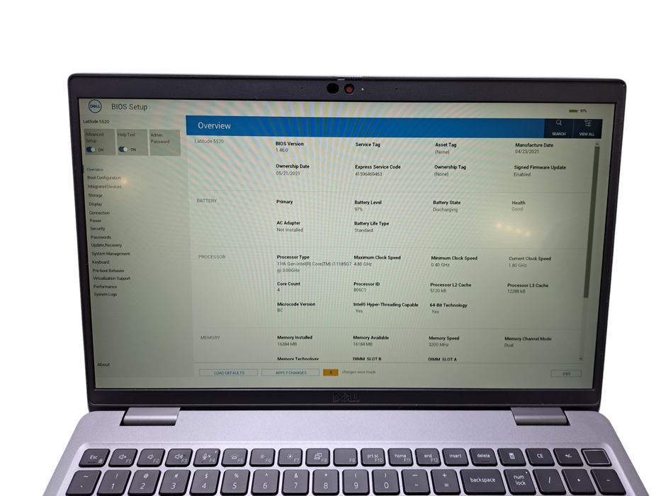 Dell Latitude 5520 | Intel Core i7-1185G7 @3.00GHz, 16GB DDR4, 256GB NVMe ) Lap200