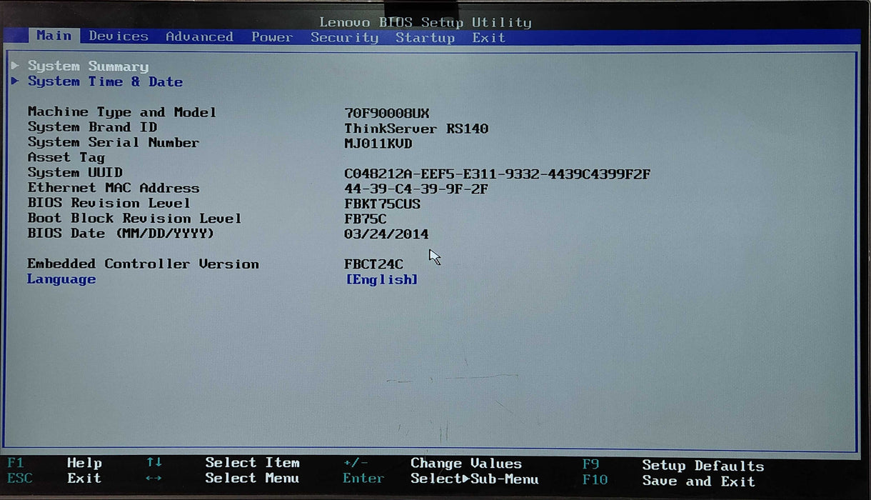 Lenovo ThinkServer RS140 1U, Xeon E3-1225 v3 3.2GHz, 8GB RAM, No HDD