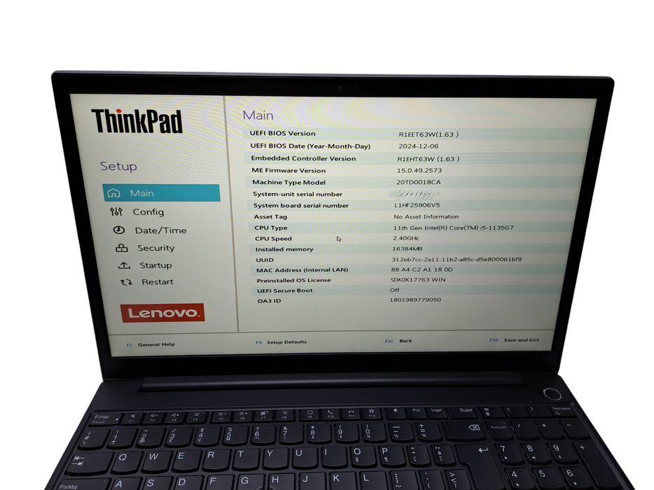 Lenovo ThinkPad E15 | Intel Core i5-1135G7, 16GB DDR4 3200MHz, 256GB NVMe ) Lap200