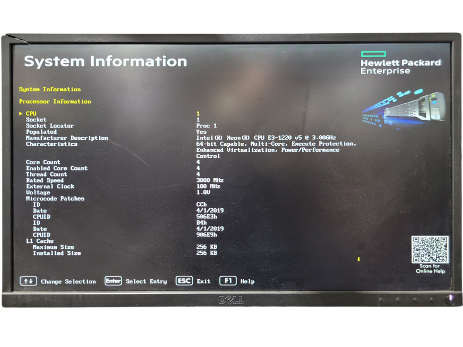 HP ProLiant DL20 Gen 9 | Xeon E-1220 v5 @3.00GHz 16GB DDR4 | NO HDD | B140i