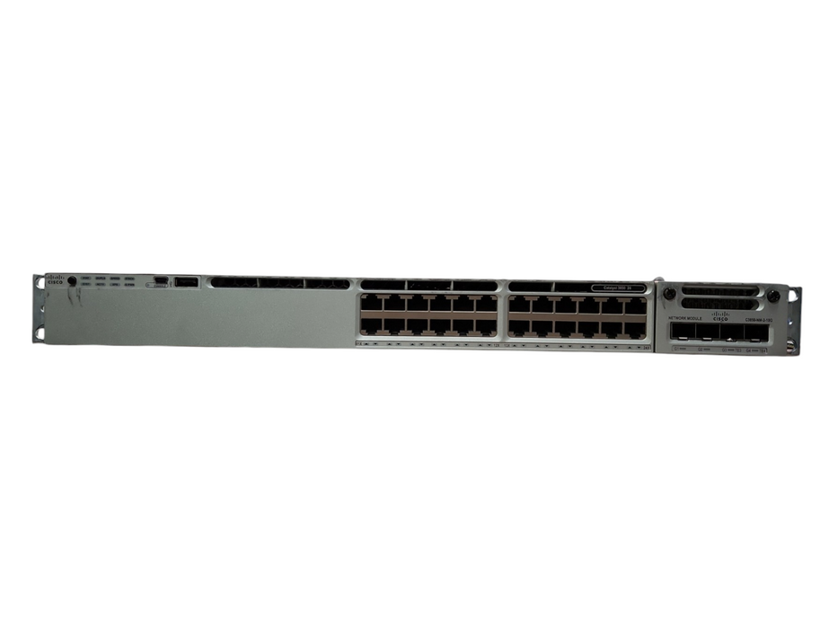 Cisco WS-C3850-24T-S 3850 24 port switch w/ C3850-NM-2-10G & 2x 350w PSU