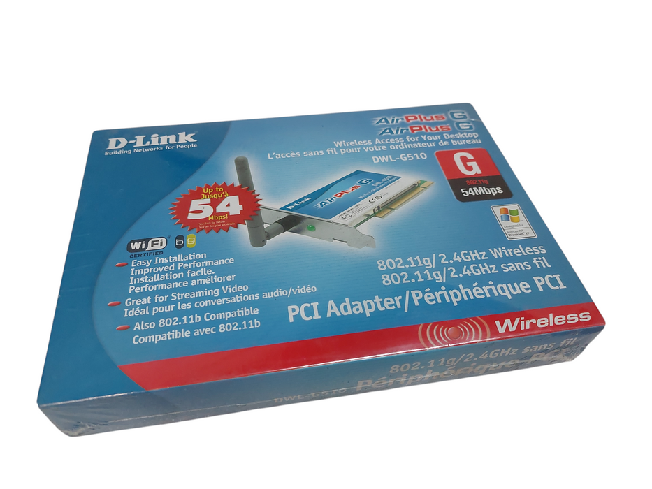 D-Link Air Plus G 54Mbps PCI Adaptor Model: DWL-G510 Q=