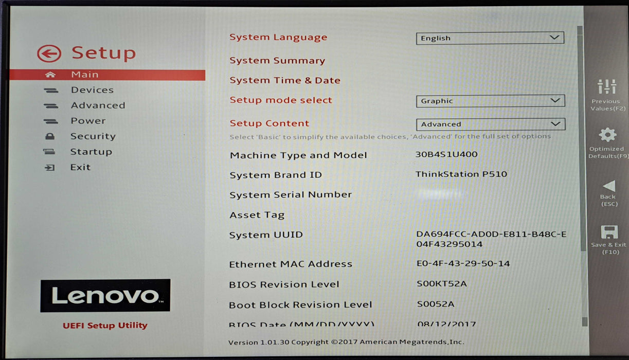 Lenovo ThinkStation P510 | Xeon E5-1620 v4 @3.50GHz, 32GB DDR4, No HDD/GPU