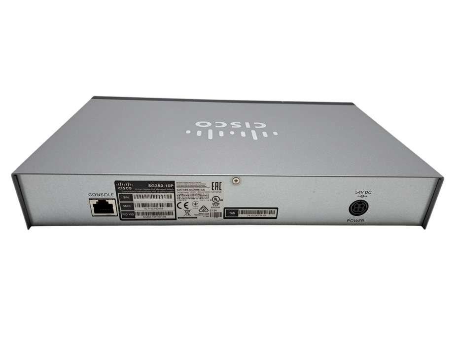 Cisco SG350-10P-K9 V04 | 10-Port Gigabit PoE Managed Switch w/ Power Adapter )