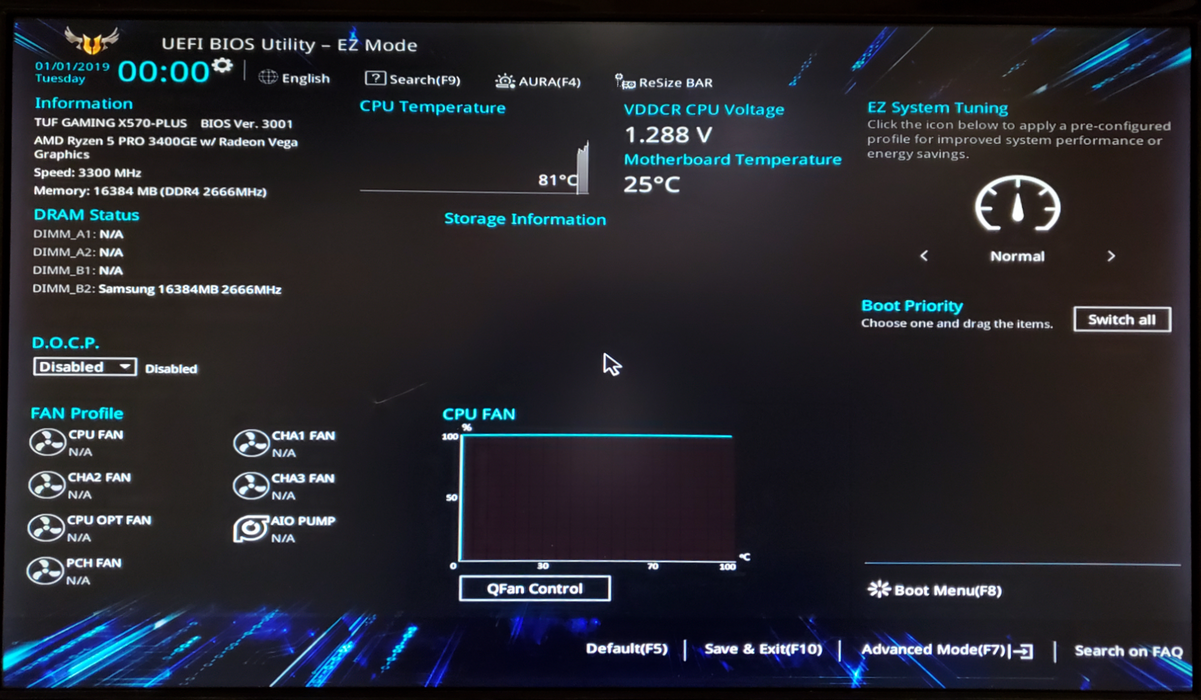 ASUS TUF Gaming X570-PLUS Motherboard - AMD Ryzen 5 PRO 3400GE 16GB RAM