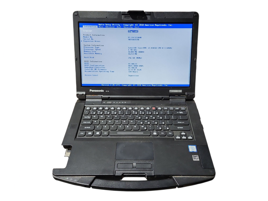 Panasonic ToughBook FZ-55 MK1 i5-8365U 16GB DDR4 256GB NVMe, 320Hrs  Lap200