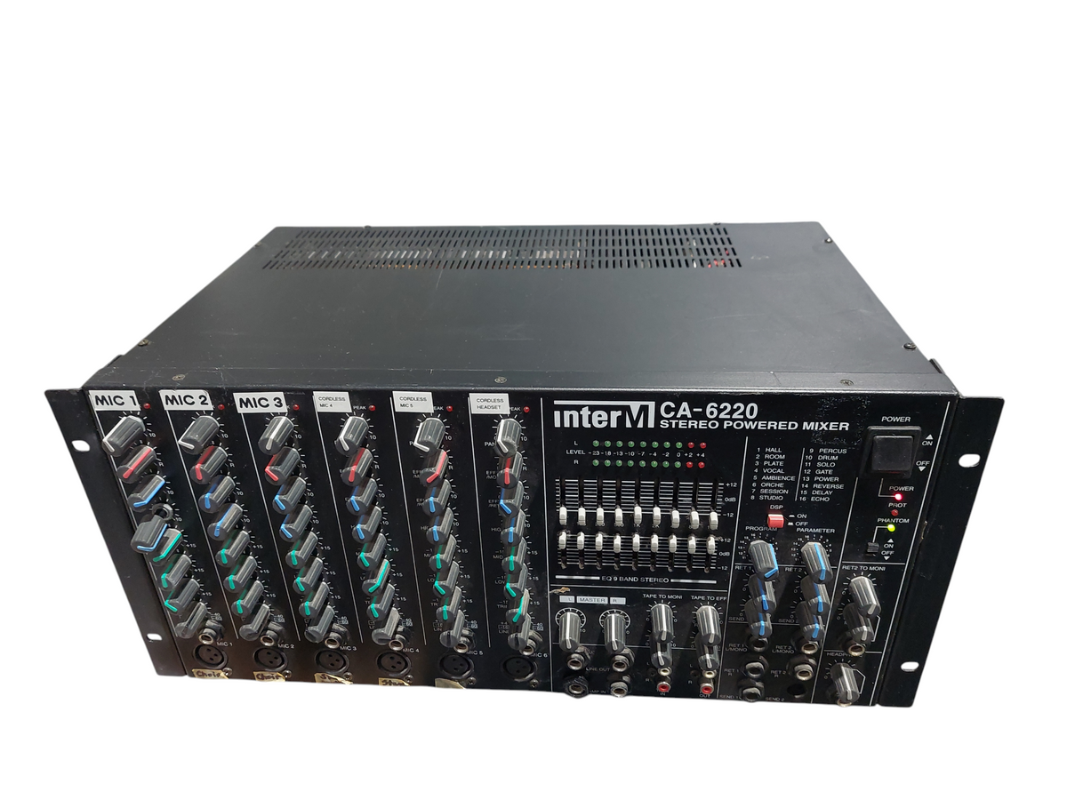 Inter M Stereo Powered Mixer Model: CA-6220 Rack Mountable