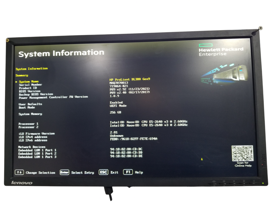 HP ProLiant DL380 Gen9 - 2x Xeon E5-2640 v3 256GB DDR4 P440ar 2x 800W PSU  Q
